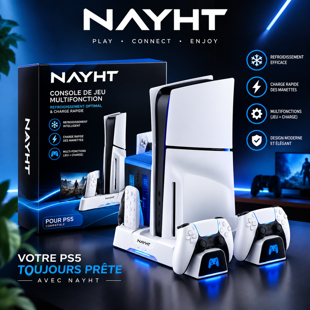 Station de refroidissement & recharge PS5 NAYHT